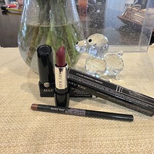 Mary Kay Lipstick and Lip Liner - Deep Plum and Rich Brown